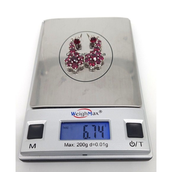 Pink Gemstone Chuck Clemency Earrings STS 925 Sterling Silver Dangle Sparkly! - Picture 12 of 12